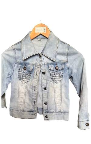 Джинсова куртка з принтом